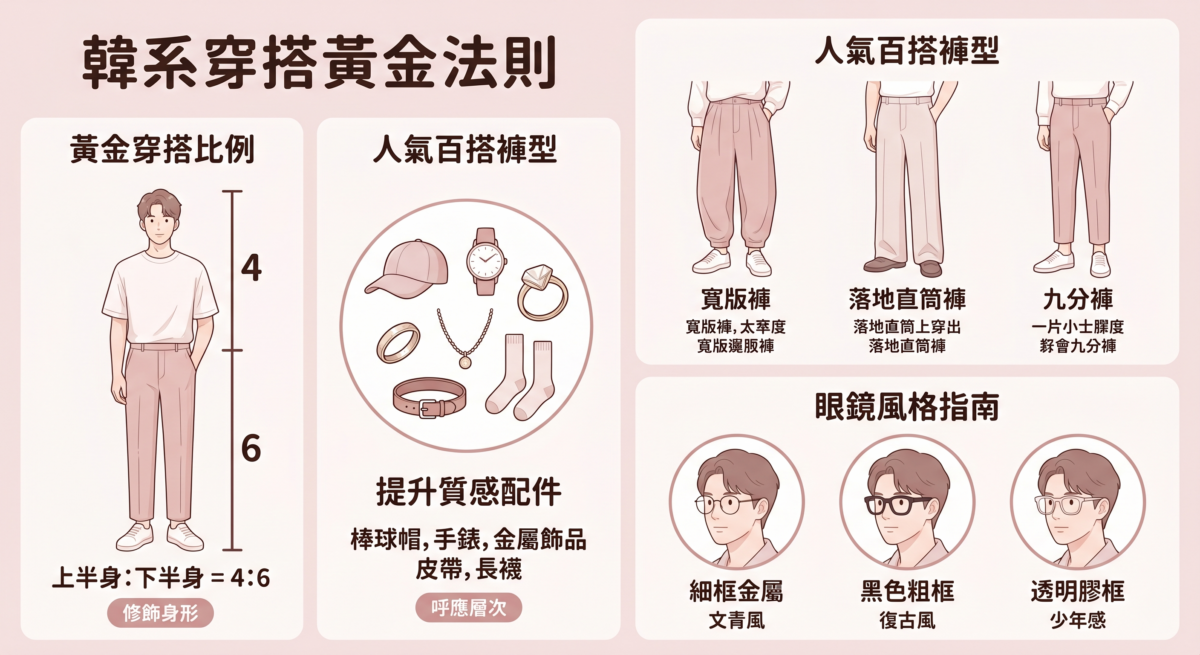 掌握好幾個韓系穿搭黃金法則，就能精準了解韓男穿搭。
