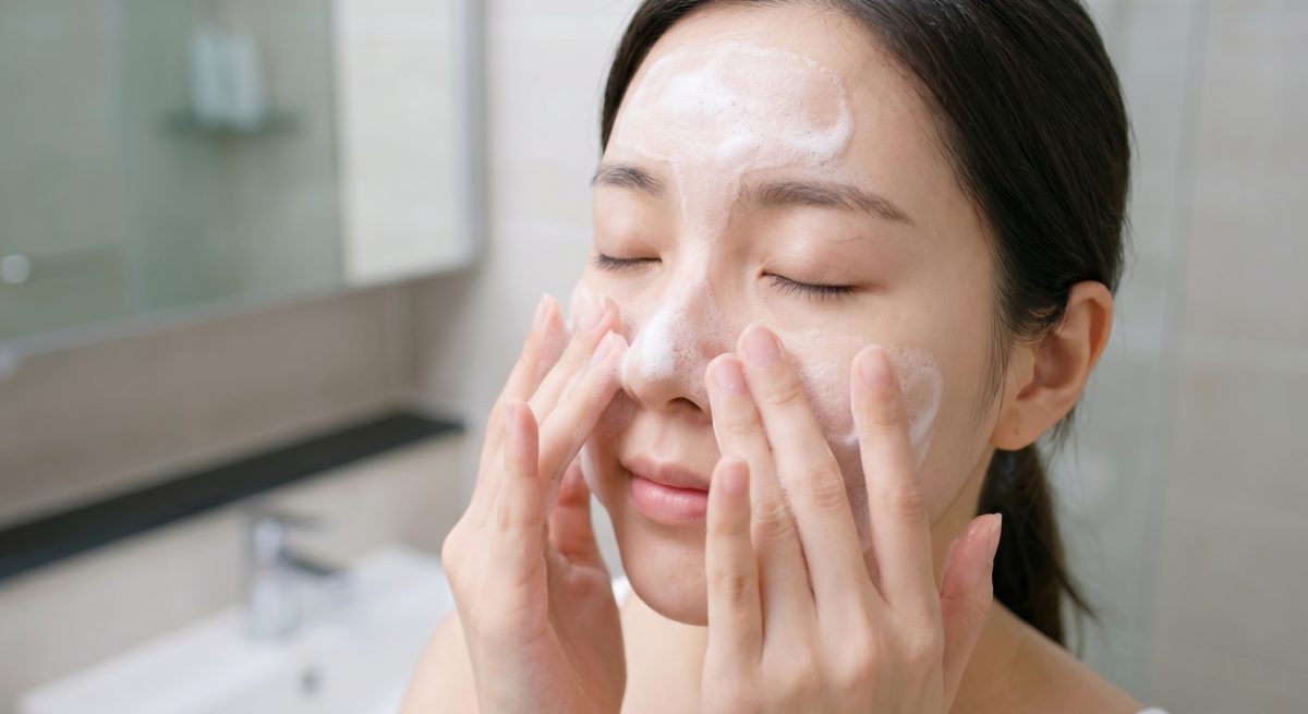 使用防曬、底妝或遮瑕後應徹底卸妝並溫和清潔，減少油脂和殘留物堵塞毛孔。