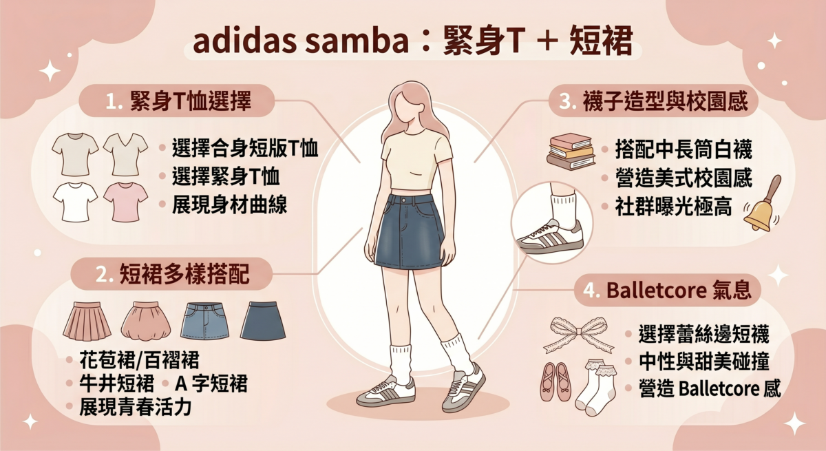 這是在社群媒體上曝光度極高的穿法，非常適合想展現身材曲線與青春活力的女孩