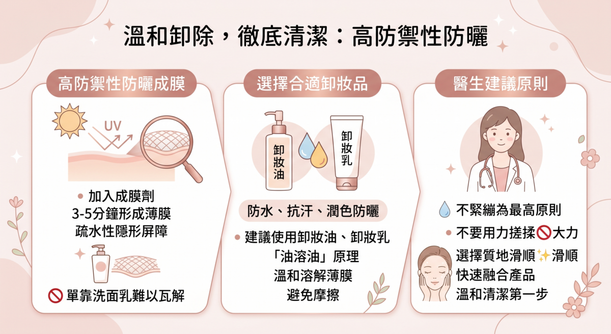 許多高防禦性的防曬產品為了達到長時間抵禦紫外線的效果，配方中通常會加入成膜劑。