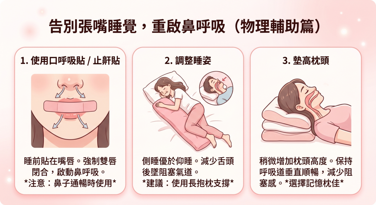 睡覺時我們無法靠意志力控制，這時「物理輔助」就非常重要