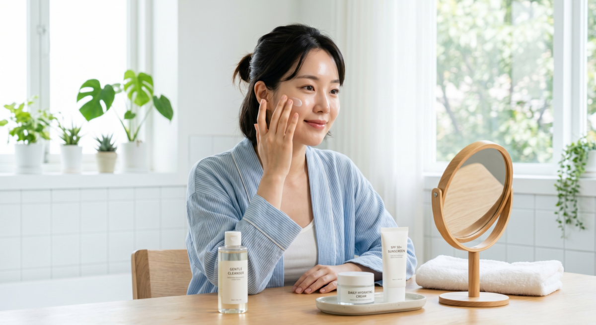 護膚步驟可按「由薄到厚、由清爽到滋潤」安排，早上重保濕防曬，晚上重清潔修護。