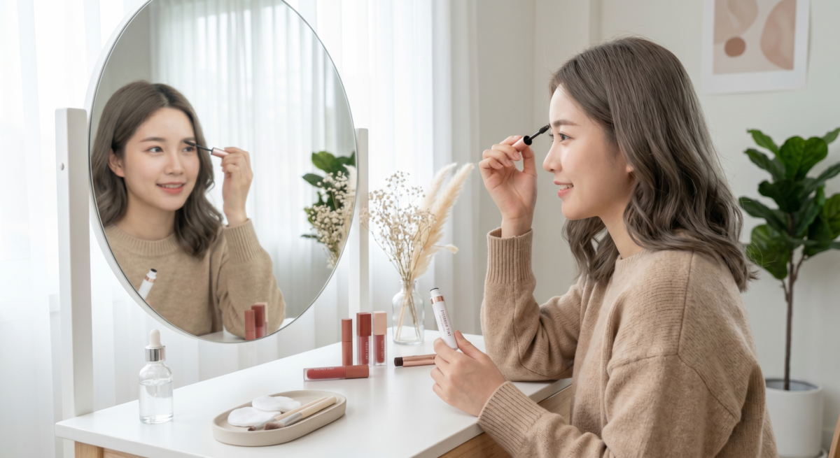 當原生眉毛顏色過深，導致整體妝容顯得沉重時，染眉膏是調整混血感、讓眉色變輕盈的最佳解方。