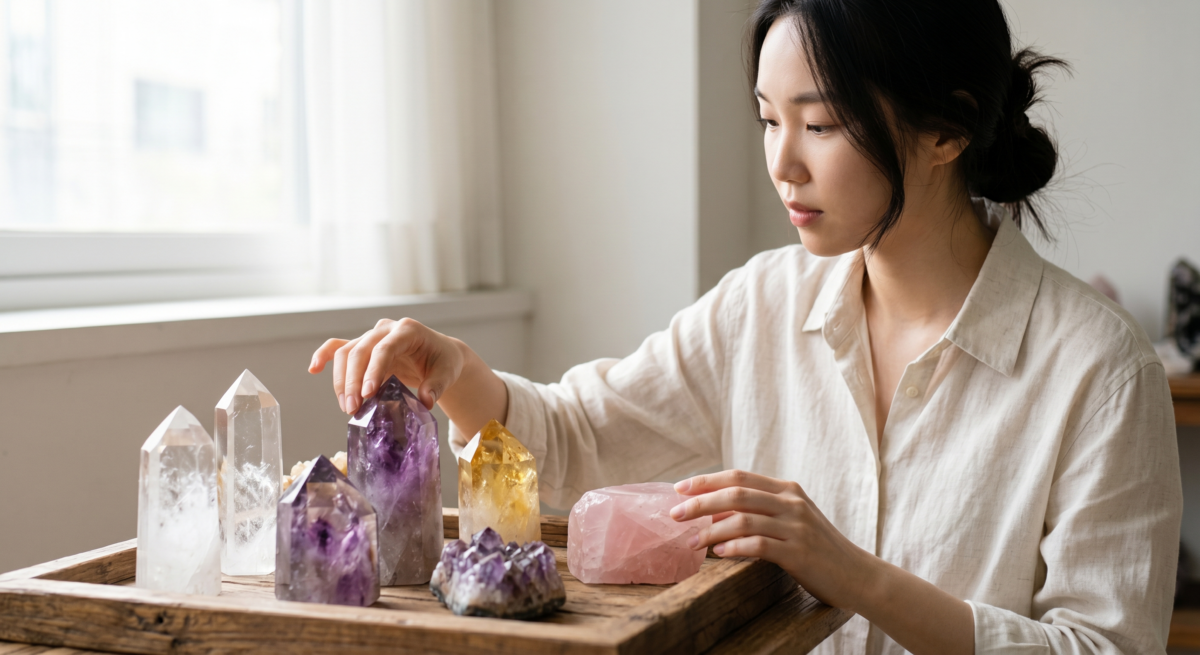 挑選水晶可按招財、桃花、人緣、事業、情緒或溝通等需求入手，比單看五行更貼近日常，最重要是選擇自己喜歡又佩戴舒服的款式。
