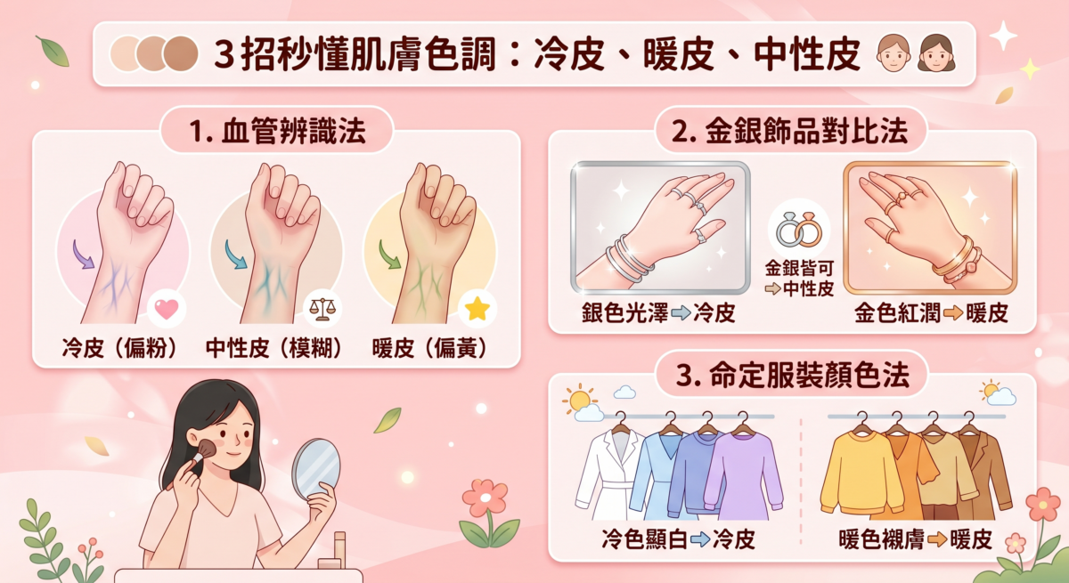 選粉底不只要看膚色的「深淺度」，更關鍵的是找出肌膚的「底色底調」。