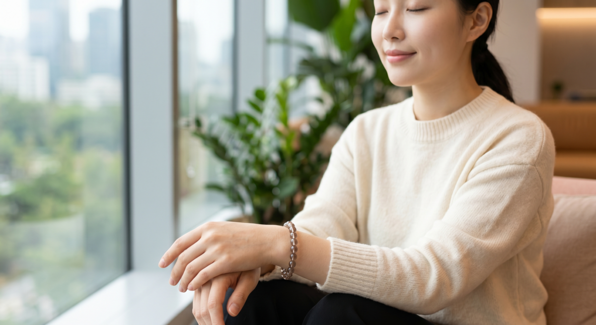 茶晶低調溫和,常被視為有助安定情緒、沉澱心情和減少焦慮感的水晶,適合工作壓力大、容易想太多或不喜歡強烈黑色系水晶的人佩戴。