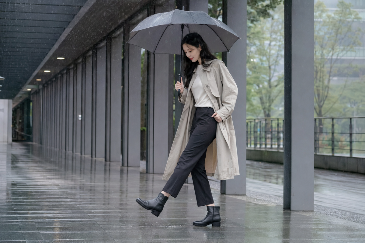 不同天氣穿短boot可按氣溫選擇輕身透氣款式，雨天則應留意鞋面防水、防滑鞋底及麂皮護理，兼顧舒適與安全。