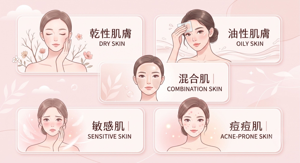 除了認識不同保養品名稱之外，了解常見的護膚品英文與肌膚狀況英文，也能幫助你在國外購買產品時更快速找到適合自己的選擇。