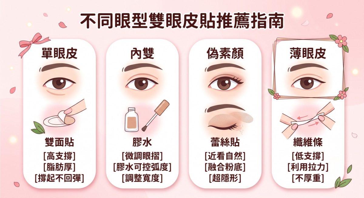 選擇雙眼皮貼時，不應只追求「越薄越好」，真正重要的是支撐力是否符合自己的眼皮厚度。