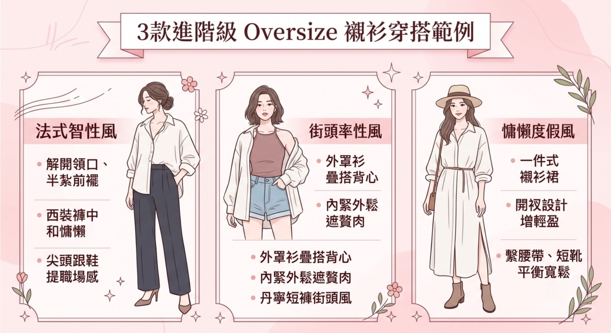 3款進階級 oversize 襯衫穿搭範例
