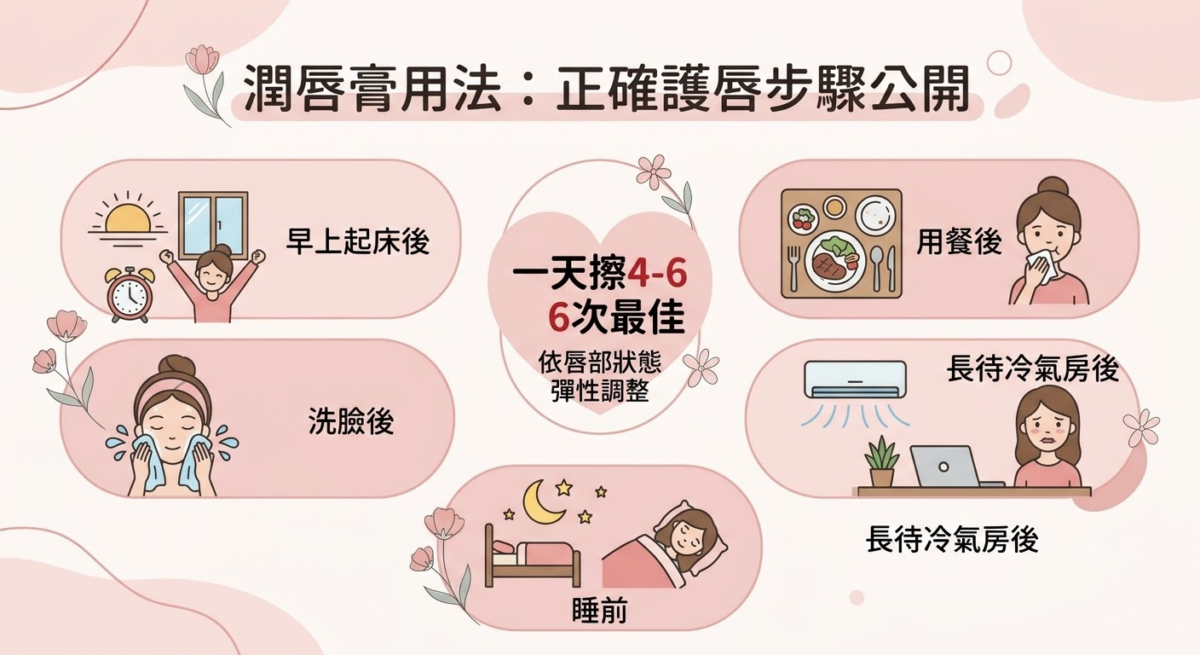 很多人認為嘴唇越乾，就應該越頻密塗潤唇膏，但其實護唇也需要適量。