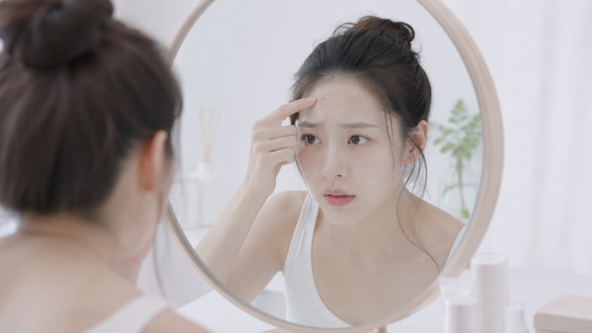 額頭暗粒是不少女生常遇到的肌膚問題，尤其集中於髮際線附近、眉心及T字位置。