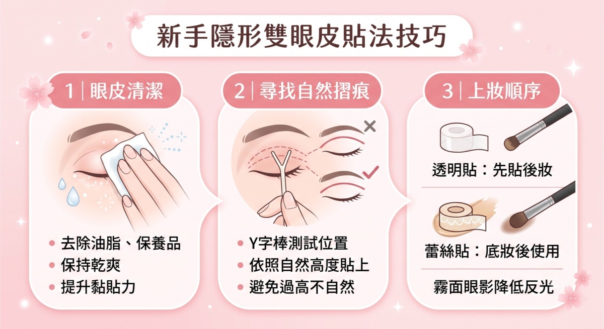 想打造自然又持久的雙眼皮效果，除了選對產品，正確的雙眼皮貼用法同樣重要。