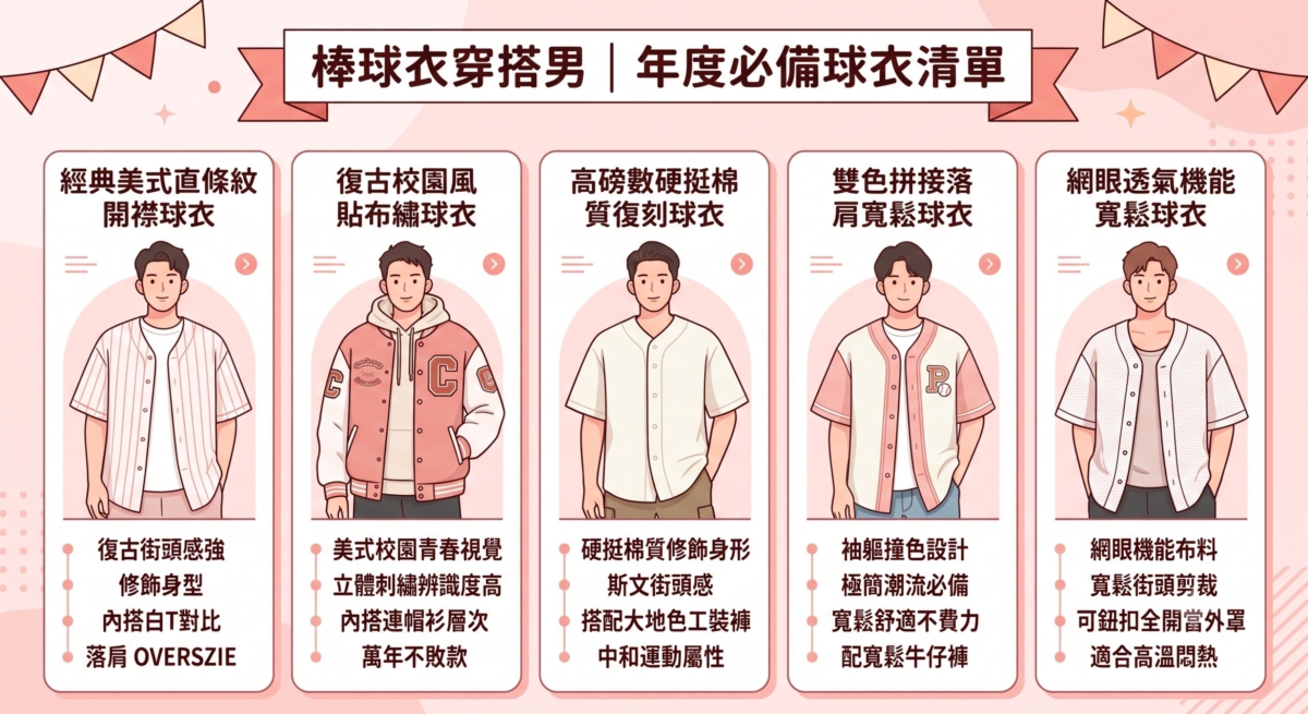 棒球衣早已超越單純的球場裝束，它是連結美式復古與現代街潮的必要單品。