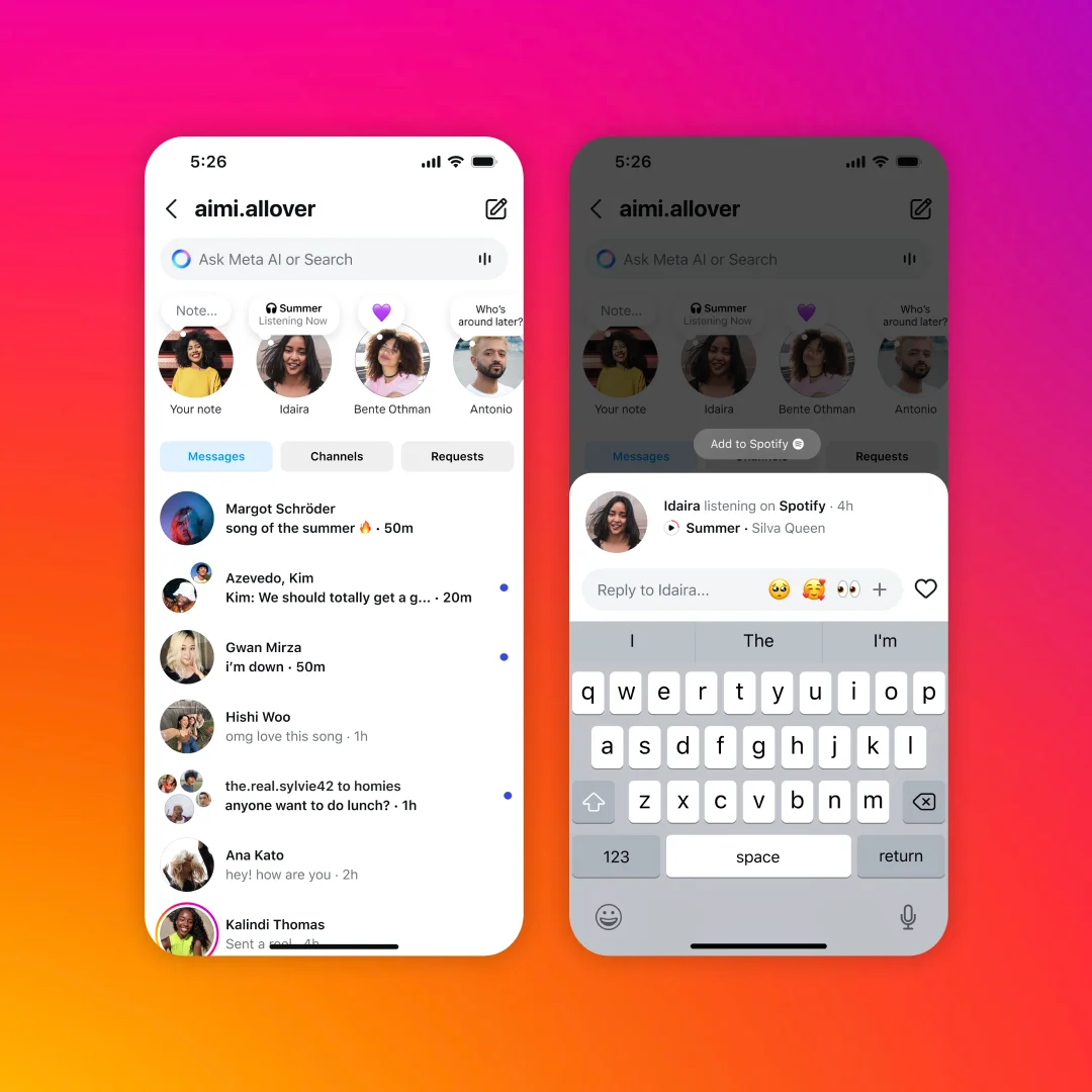 IG 便利貼是顯示在 Instagram 私訊頁面上方的短文字功能，可低調分享心情近況並與朋友互動。