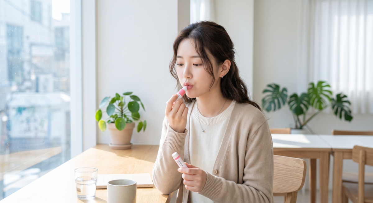使用潤唇膏前，建議先清潔唇部，確保沒有殘留口紅或食物，再輕輕塗上一層。