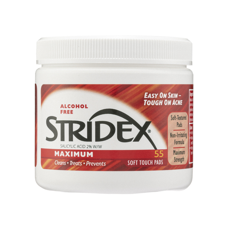 Stridex 加强型2%水楊酸棉片含有2%水楊酸成分，能深入毛孔溶解油脂及清除老廢角質，幫助改善毛孔堵塞、油脂分泌過盛等肌膚問題。