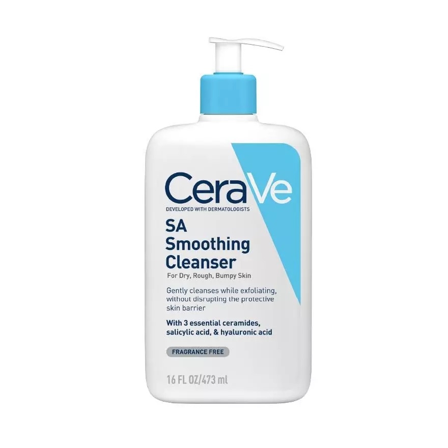CeraVe SA水楊酸煥膚潔膚露專為粗糙、顆粒感肌膚設計，蘊含水楊酸成分，能溫和去除老廢角質、淨化毛孔污垢及改善肌膚粗糙問題。