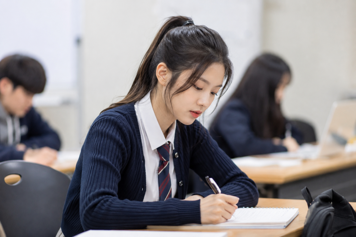 女學生低馬尾、高馬尾、半丸子頭、公主頭及低丸子頭日常綁髮造型。