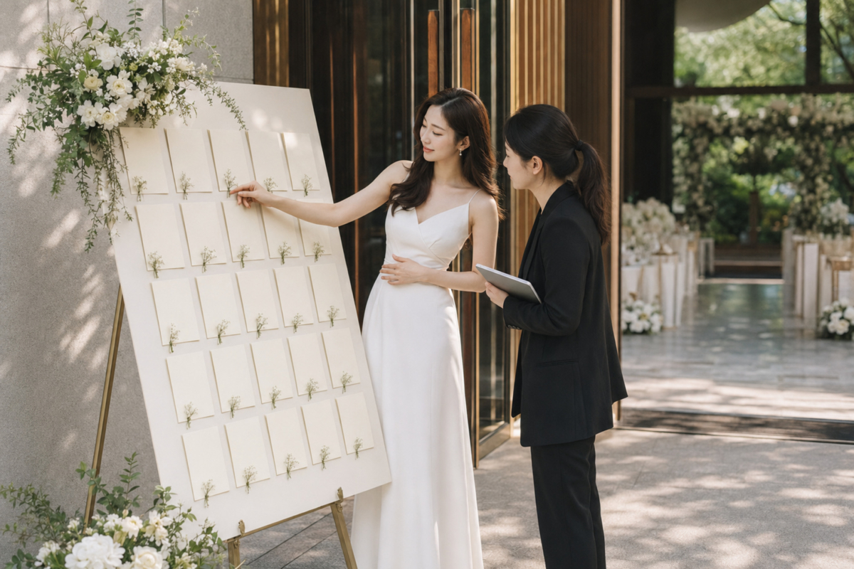 婚禮座位表定稿前，應檢查整理時間、分桌關係、主家席、同行及餐飲安排、私隱資料，以及所有人員是否使用同一版本。