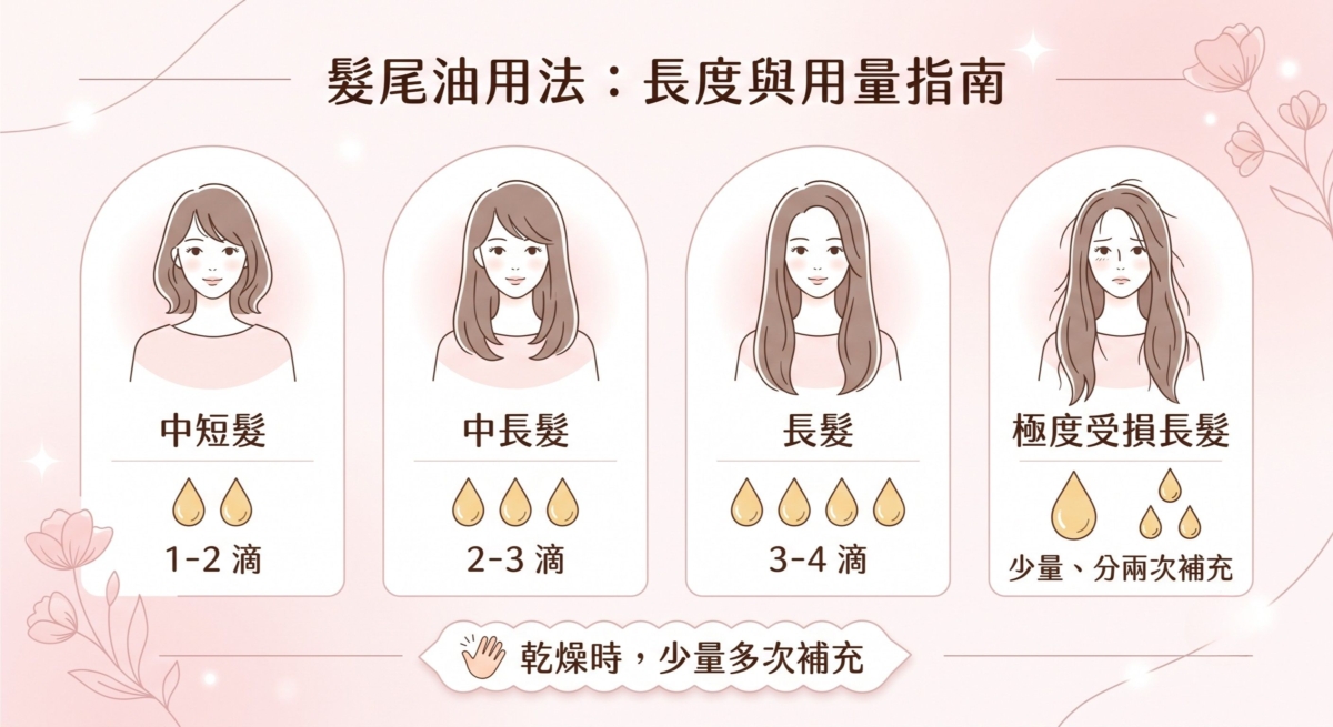 一般而言，可依照頭髮長度調整使用量。