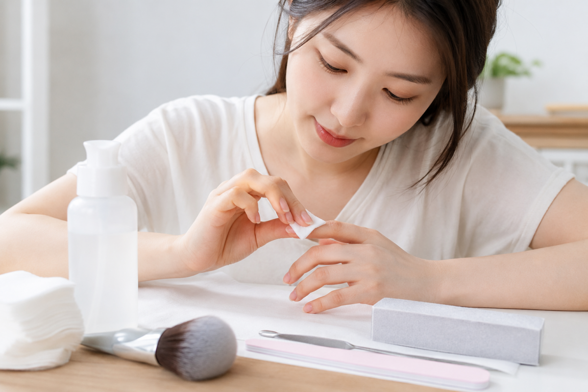 居家DIY美甲應避免Gel塗太厚、甲面未清潔、過度拋磨、照燈不足及卸甲時硬撕,以減少翹起、剝落和真甲受損。