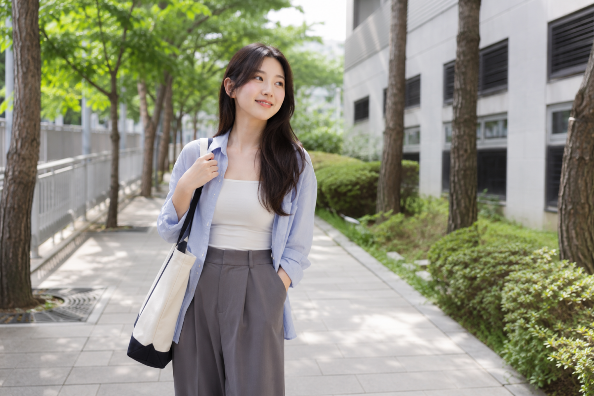 女大生不同場合穿搭示範,適合上課、報告、面試、約會及旅行。