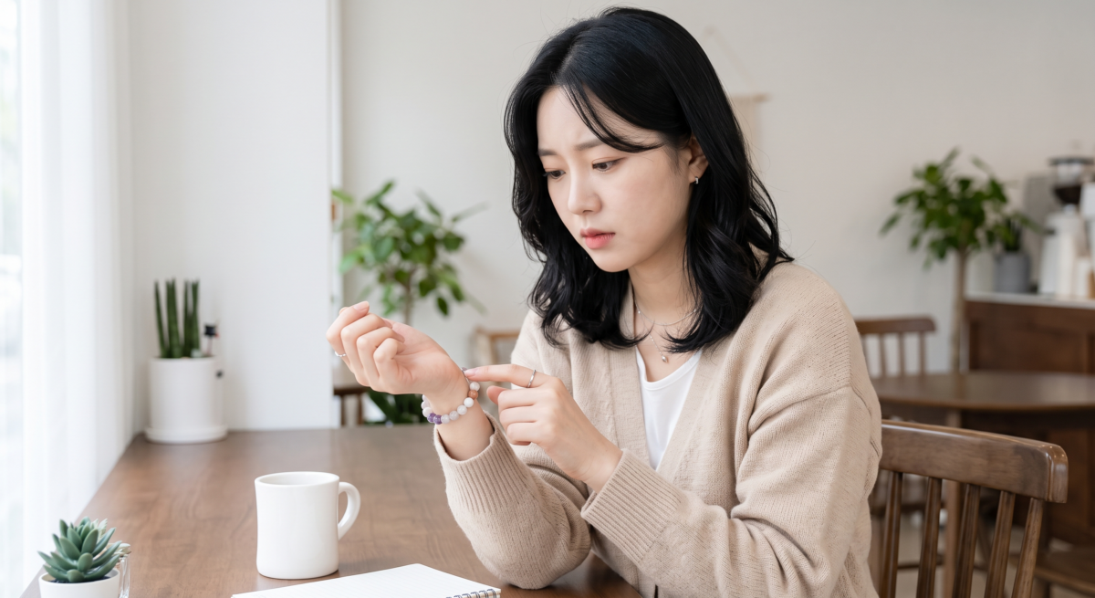水晶戴久了失去光澤，其實不一定代表水晶本身出了問題，很多時候只是表面積了污垢，或者在日常佩戴中留下了一些細小磨損。