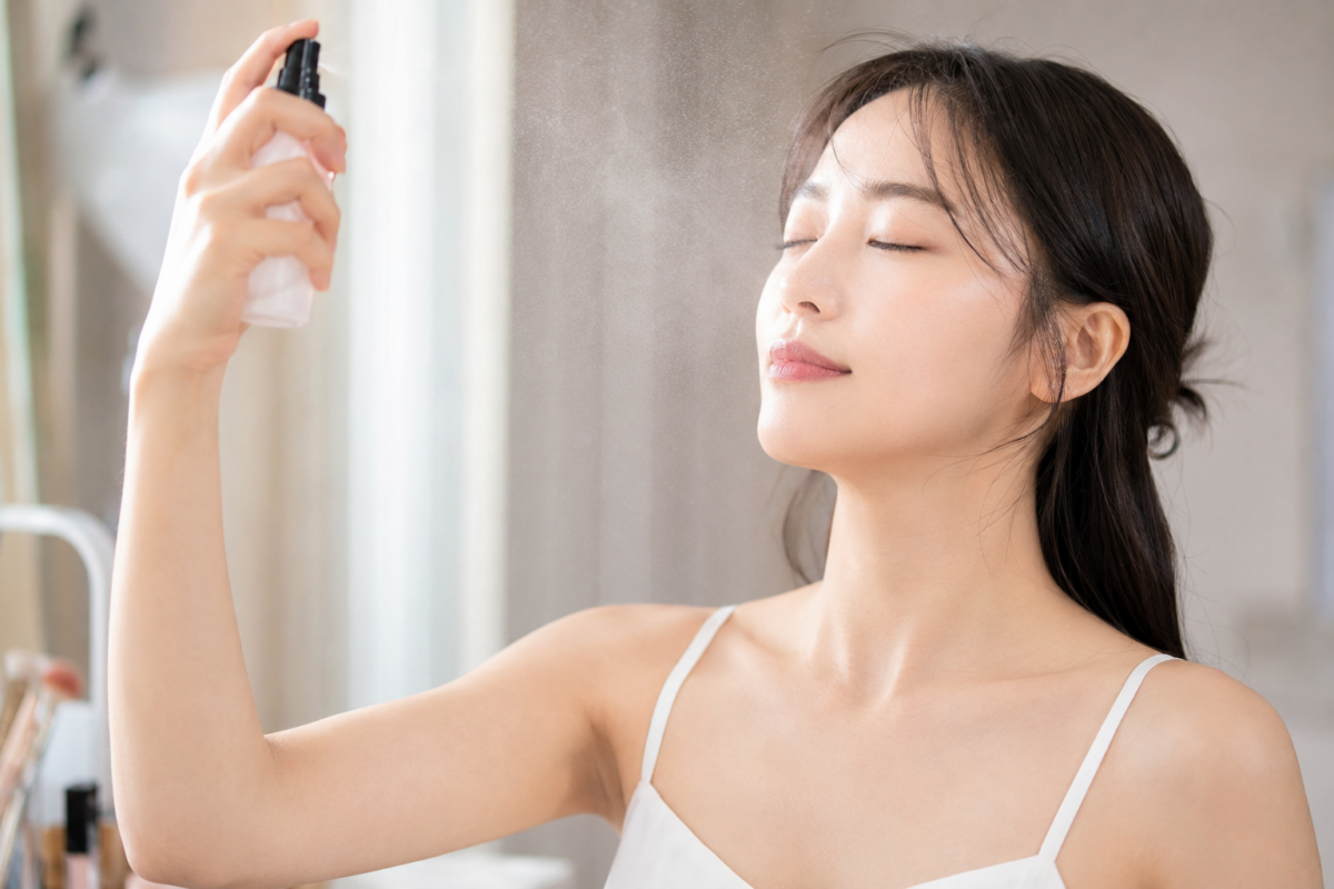 定妝噴霧通常在完成妝容後使用,實際使用時間應按產品說明及用途調整。