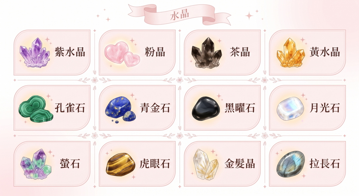 不同水晶的硬度、耐光性及對水分和化學物質的耐受程度都有差異，保養方法自然不能一概而論。