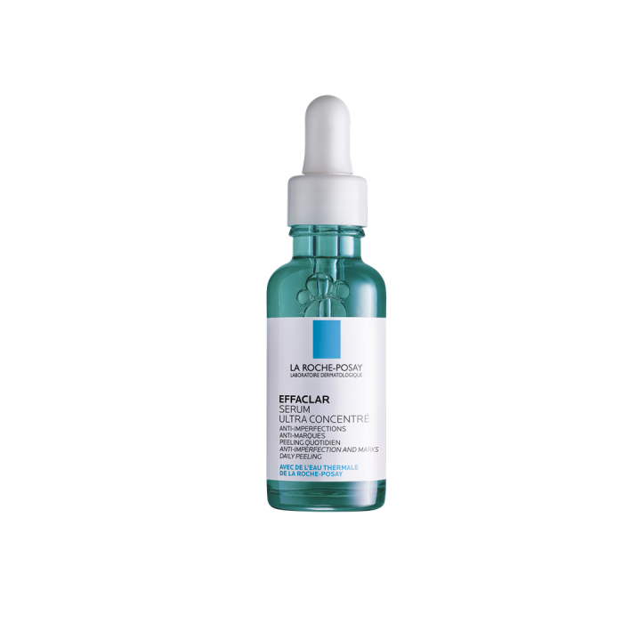 理膚寶水 Effaclar 極效三重酸煥膚精華結合水楊酸、LHA 辛醯水楊酸及甘醇酸，協助代謝老廢角質、改善粉刺痘痘與毛孔粗糙問題。