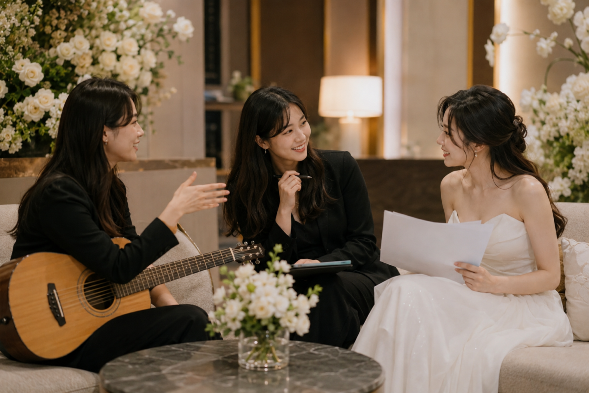 挑選婚禮樂隊應綜合考慮婚禮風格、現場演出表現、歌單編曲、場地音響及完整報價與合約內容。