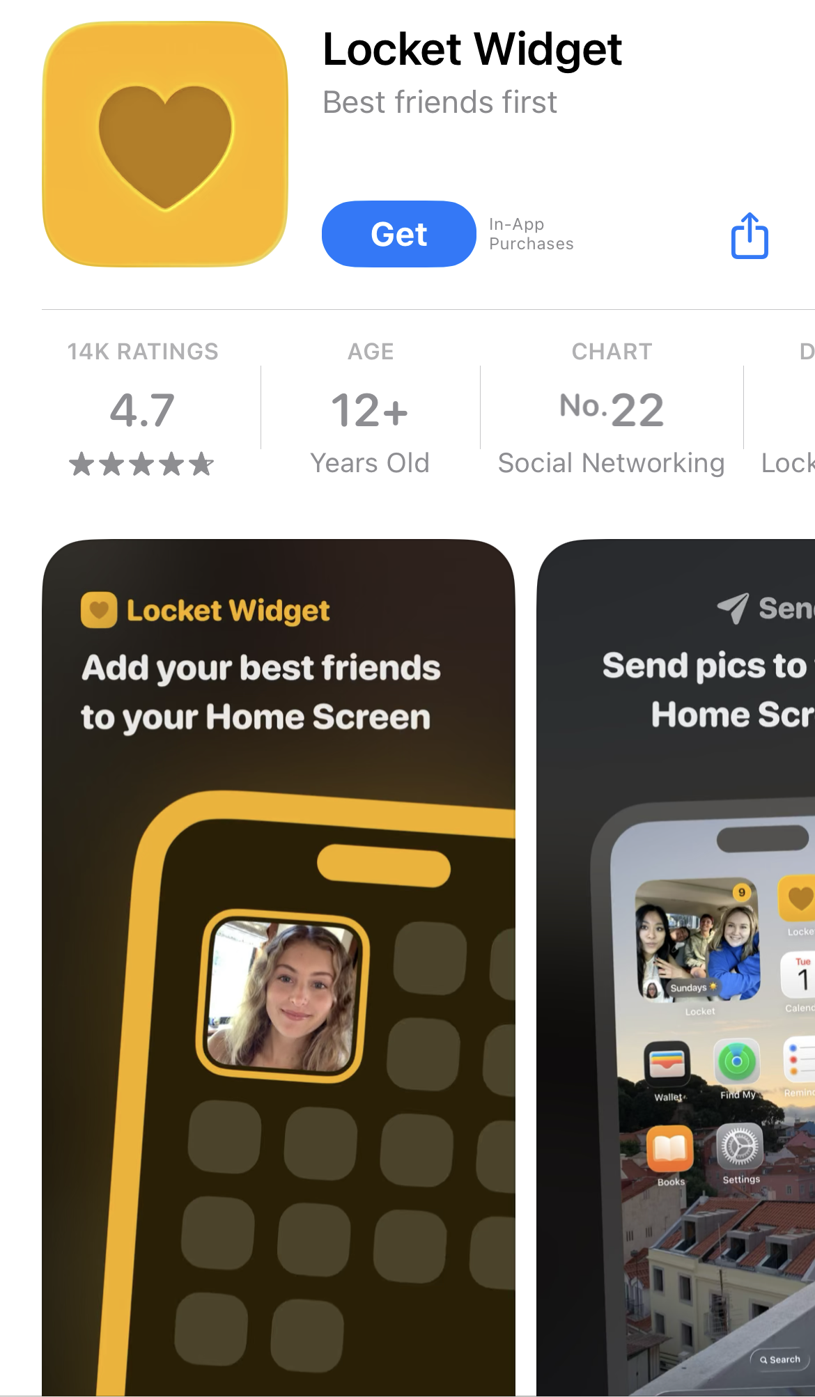 如果你們想要的打卡方式更即時，Locket Widget 這類 App 讓你拍一張照片，就能直接推送到對方的手機桌面小組件上