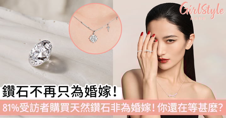 鑽石不再只為婚嫁！81%受訪者購買天然鑽石非為婚嫁！你還在等甚麼？