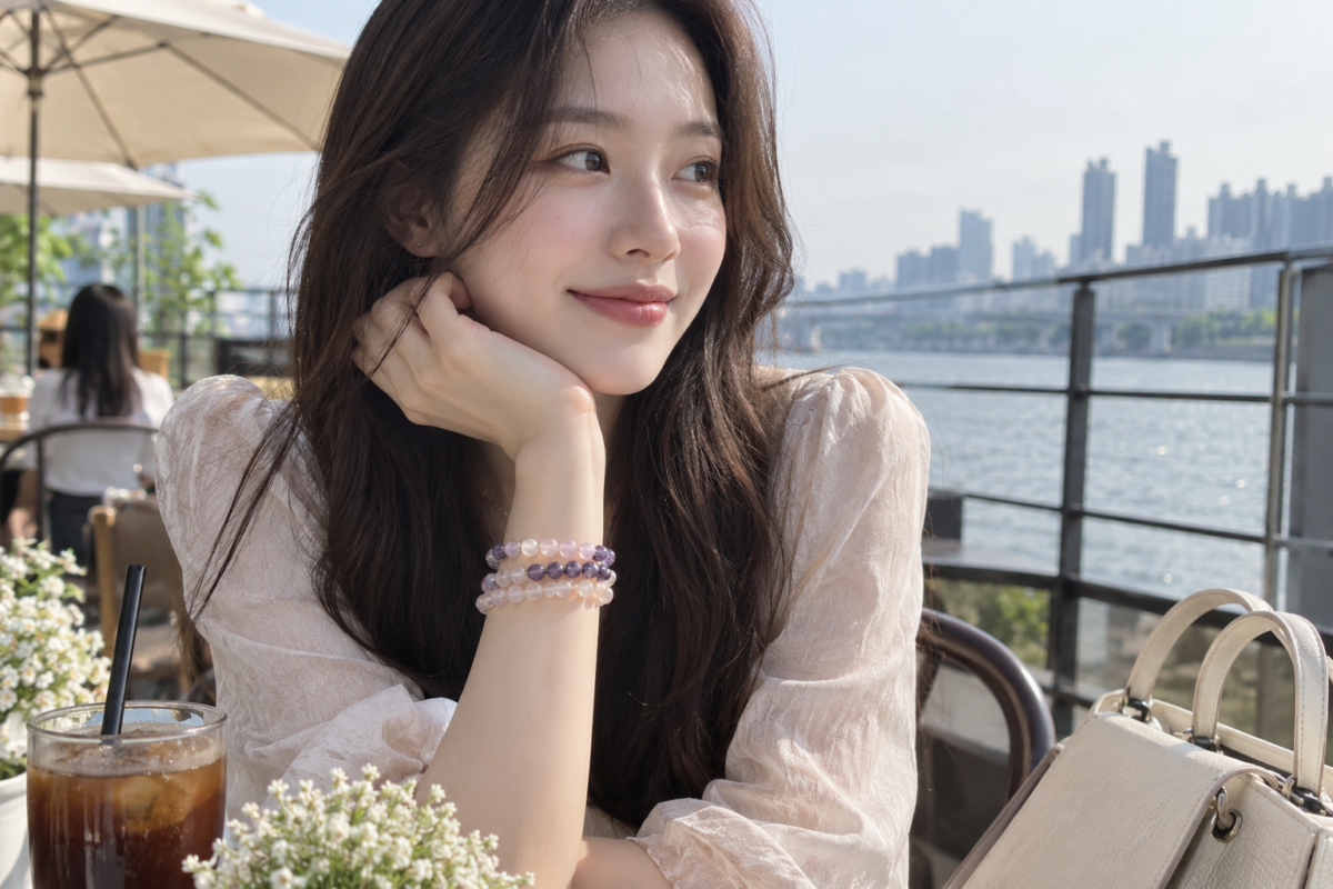 不同水晶可以一起佩戴,但應留意材質硬度、韌性及碰撞磨損,避免珠子刮花、崩角或彈力線受損。