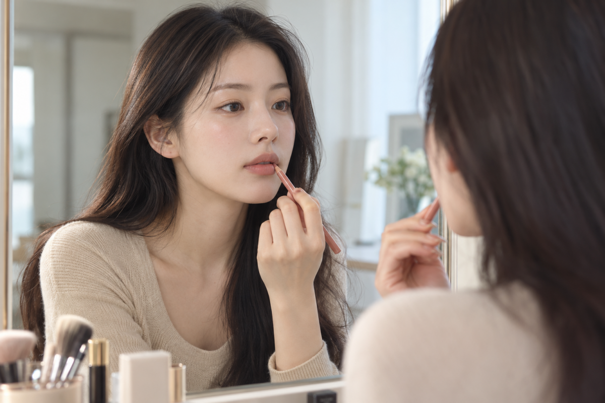透過微調唇峰、嘴角及唇線輪廓,打造自然立體的漸層唇或柔霧唇妝。