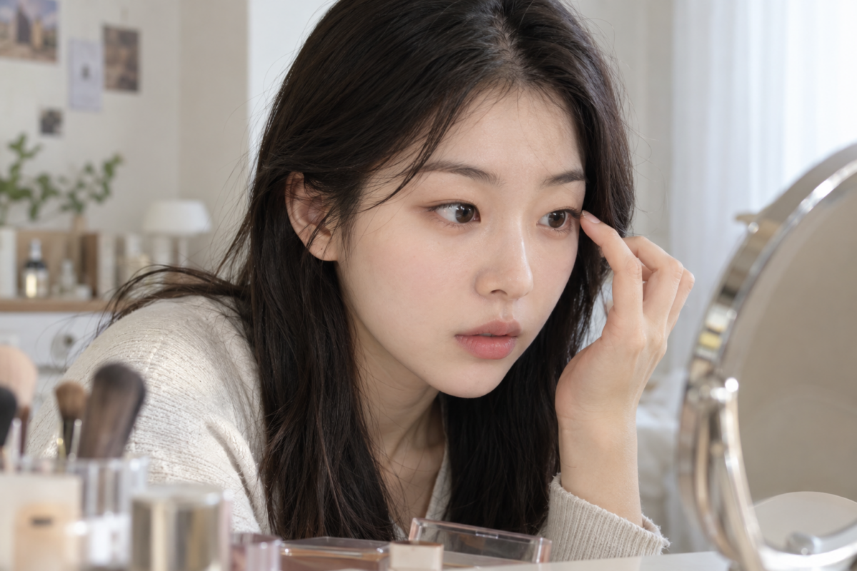 單眼皮眼線可貼近睫毛根部薄薄畫,眼尾再順着原生眼型短短延伸,避免整條畫得太粗太重。