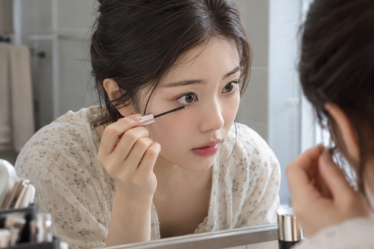 下睫毛防暈妝技巧，透過少量薄刷睫毛膏、等待乾透、眼下局部定妝及選用防暈產品，減少睫毛膏暈染和熊貓眼問題。