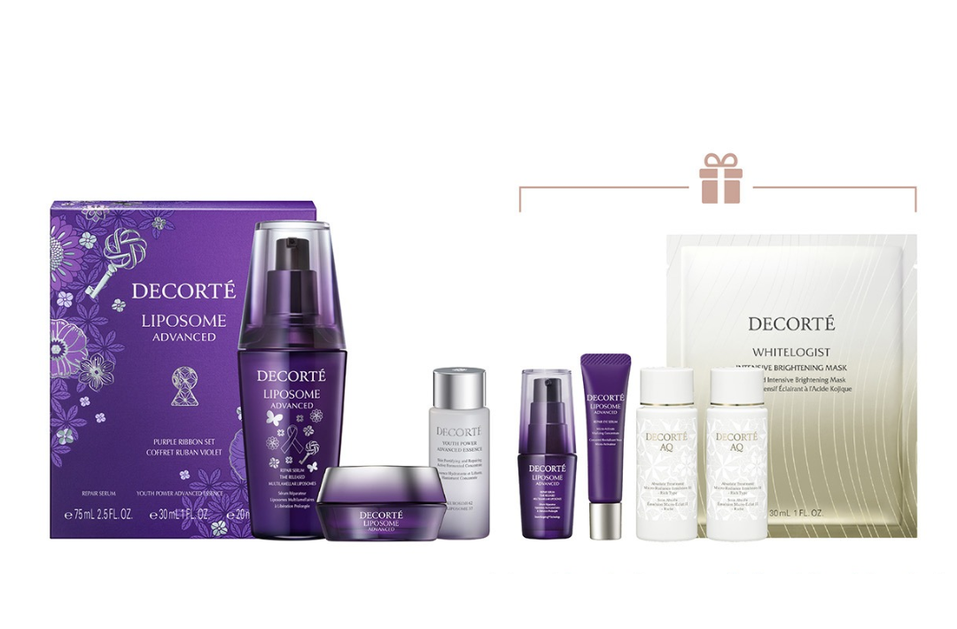 DECORTÉ Liposome Advanced 肌源修復補濕精華紫絲帶套裝