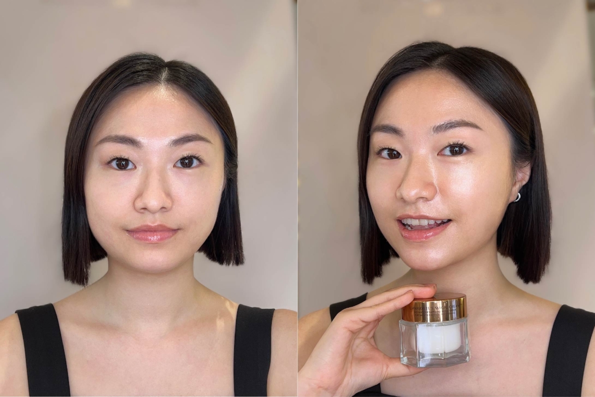 （左）BEFORE：肌膚較乾燥暗沉；（右） AFTER：使用魔法注水霜及王牌魔法面霜肌膚全面緊緻及提亮～