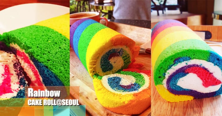 顏色喚醒味蕾！首爾必吃甜點NO.1超人氣夢幻彩虹海綿蛋糕捲！