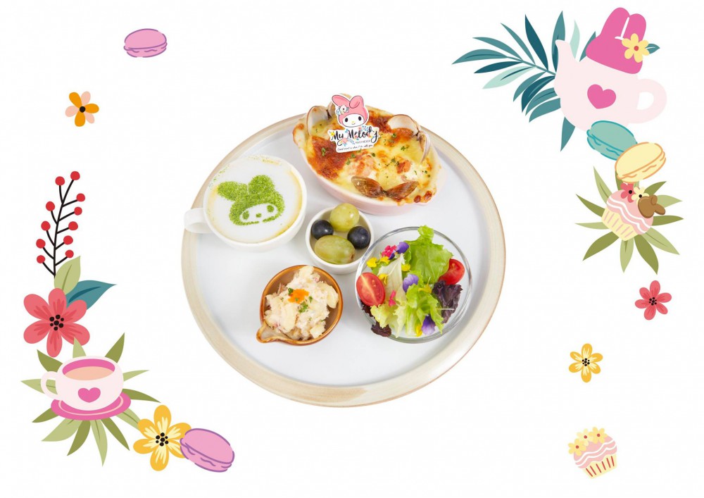 My Melody X Amandier 美樂蒂花草風期間限定咖啡廳(Facebook)