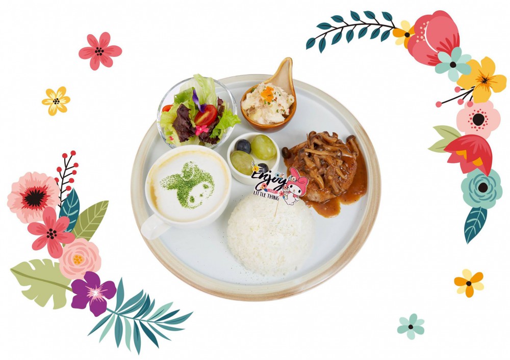 My Melody X Amandier 美樂蒂花草風期間限定咖啡廳(Facebook)