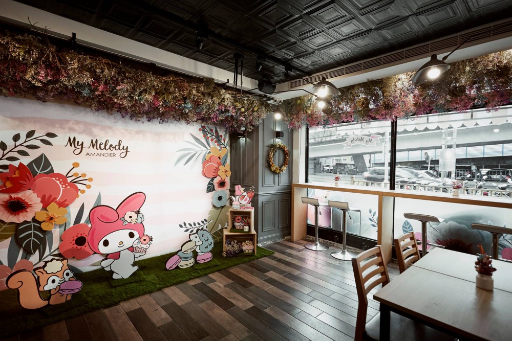 My Melody X Amandier 美樂蒂花草風期間限定咖啡廳(Facebook)