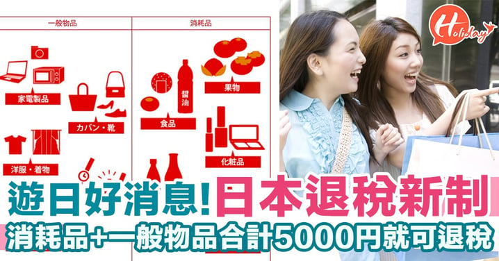 7月開始實行退稅新制！遊日買消耗品+一般物品合計5000日圓就退到稅