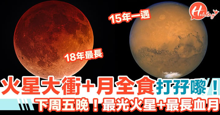 下周五晚留意！本港夜空將現15年一遇火星大衝+18年最長月全食！