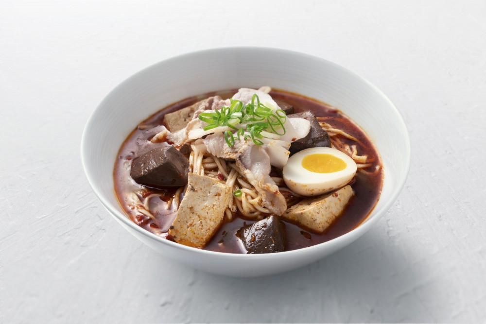 2019-07-Sichuan Spicy Tofu Noodles in Soup, Duck Blood, Sliced Pork