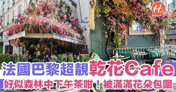 法國巴黎超靚乾燥花Cafe!被滿滿花朵包圍 城市花園中嘆下午茶