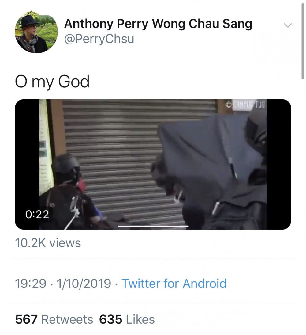 警察實彈射學生 黃秋生震驚