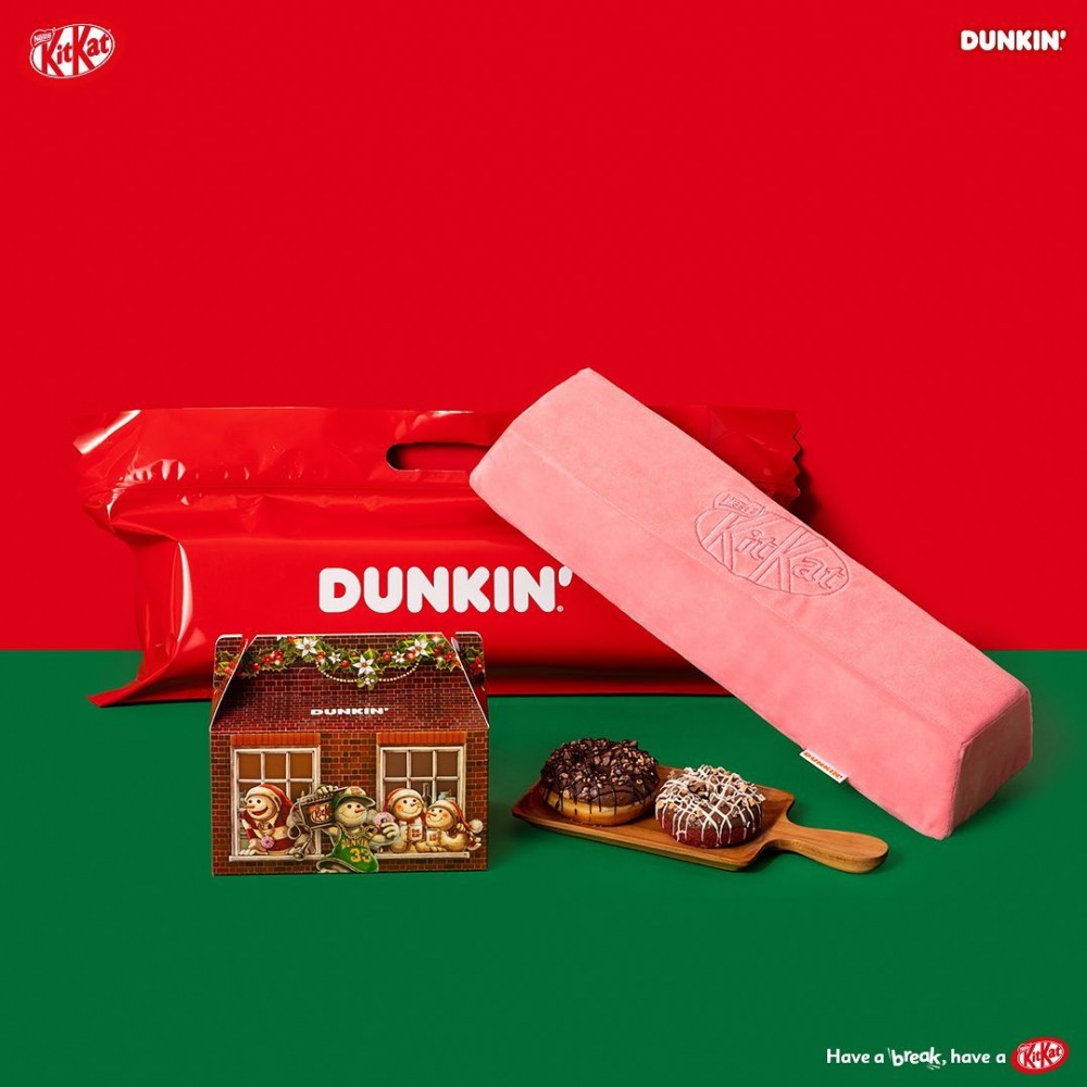 韓國 dunkindonuts kitkat 攬枕